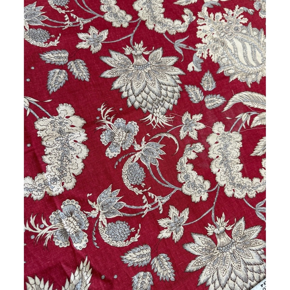 Pottery Barn Red Floral Palampore Cotton Fabric Remnant Lot Cottagecore 5 pieces